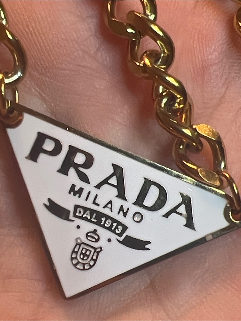 Gold Triangle Logo Chain Necklace - Picture 6 of 7